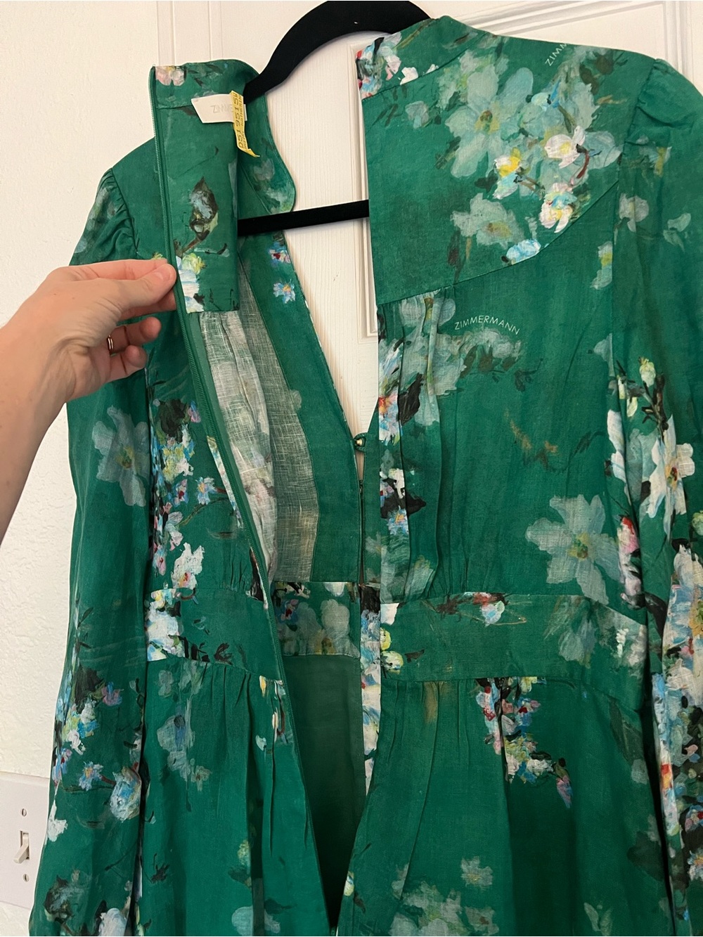 Zimmermann Everley Plunge floral linen midi dress - Picture 10 of 14